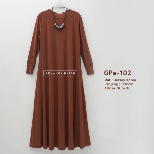 GPa-102 Gamis Polos Semi Klok